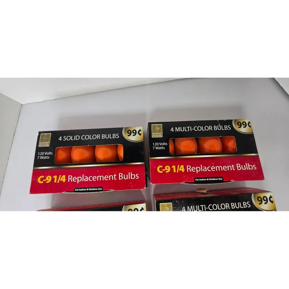 Holiday Seasons C-9 1/4 Replacement Bulbs Orange 7W 120V 20 Count Total 5 Packs